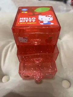 サンリオ　ハローキティ　ミニチェスト　小物入れ　赤　りんご