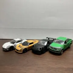 ジャンク】ミニカー 4台まとめ売り（トミカポルシェ・トミカロータス・ワーゲン等）