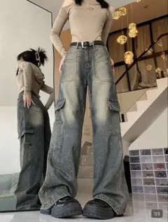 SHEIN デニム M ミディアムウォッシュ