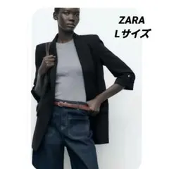 完売品 ZARA ロールアップスリーブブレザー ブラック テーラード Lサイズ