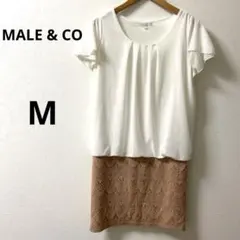 MALE ＆ CO 切り替えワンピース チュニック フレンチスリーブ タカキューのサムネイル