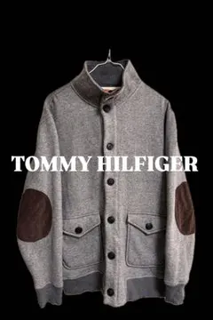 TOMMY HILFIGER エルボーパッチ スウェット ブルゾン　グレーのサムネイル