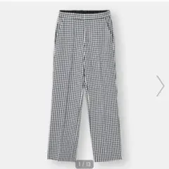 GU ギンガムチェックストレートパンツ