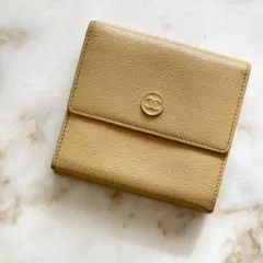 2025 CHANEL シャネル ココボタン Wホック レザー コンパクト財布