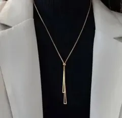 ゴールド ラリエット ロングネックレス