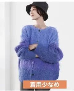 3.5ゲージシャギーカーディガン LEPSIM トップス ニット ブルー