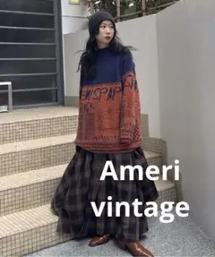 NEWS PAPER JACQUARED KNIT TOP Ameri アメリのサムネイル