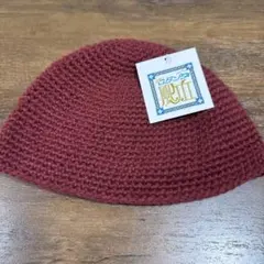 アクリル ニット帽 ワインレッド 57-59cm