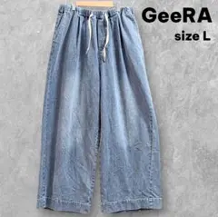 ジーラ GeeRA ワイドデニムパンツ ウエストゴム楽ちんのサムネイル