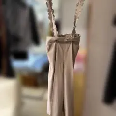 PROPORTION BODY DRESSING ベージュ レース付きサロペット