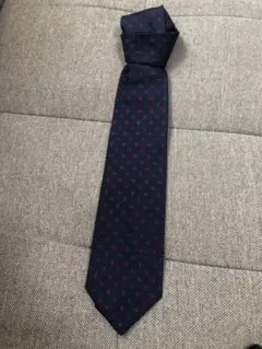 ネクタイ　ランセル　新品未使用　ブルー地に赤の幾何学模様