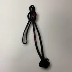 黒地細め帯締め 正絹 お稽古 練習用