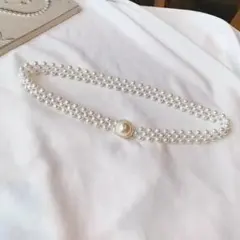 パール風ベルト ゴムベルト 着物 帯締め 帯飾り 和装 ビジューバックル 飾り