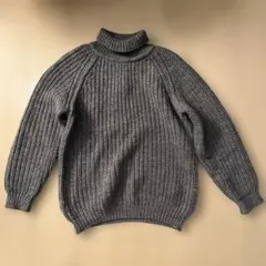 メンズニット　made in UK ウール100% サイズM〜L グレー