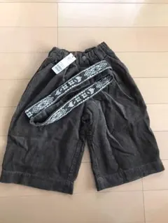 新品　petit main 刺繍ベルト付コーデュロイワイドパンツ