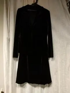 COMME CA DU MODE黒ベルベットスカートセットアップ