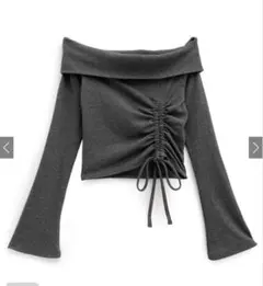 【未使用】ドロストリボンベルスリーブオフショルトップス /dk1262【GRL】