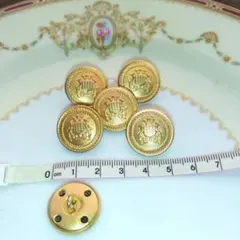 デザインボタン ゴールド ６個