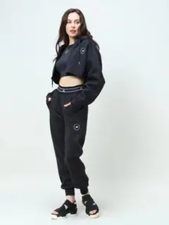 上下セットadidas/ステラ・マッカートニー　フードクロップドスウェットパーカ