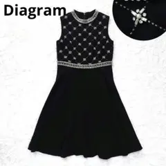 【美品】ダイアグラム　グレースコンチネンタル　ビジュー　フレア　ワンピース