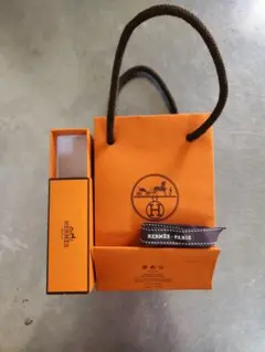 HERMES オレンジ ショップ袋 小型