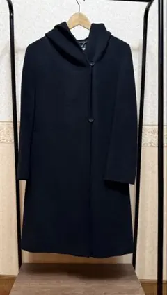 ROPE フード付きブラックコート　未使用インナーコート付