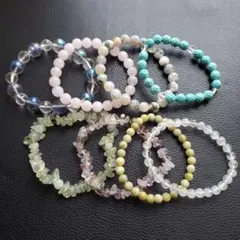 天然石ビーズブレスレット8個セット　①