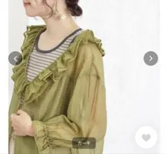 サマンサモスモス セルロースナイロンシアーフリルブラウス