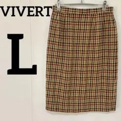 【VIVERT チェック柄ウールタイトスカート 13AR】のサムネイル