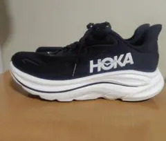 【HOKA】 クリフトン10 ブラック/ホワイト 24.5cm　美品