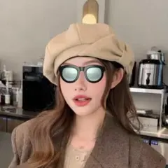 リボン付きベージュベレー帽 新品⭐︎未使用品⭐︎ラストプライスセール