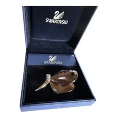 スワロフスキー 蝶モチーフ ブローチ ブラウン クリスタル バタフライ