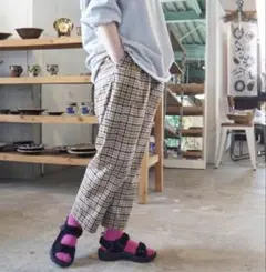 新品TRAVAIL MANUEL チェック柄パンツ M トラバイユマニュアル