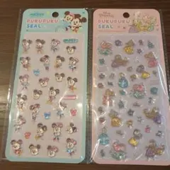 ディズニープクプクシール　ミッキー＆フレンズとプリンセス 2セット