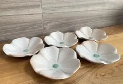こぶ志焼き　北海道岩見沢市　花びら型のお皿5枚セット