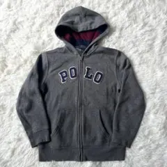 ラルフローレン フルジップパーカー キッズ グレー 裏起毛 130cm