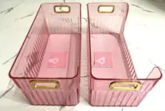 THREEPPY 冷蔵庫用収納ケース　ピンク　2個のサムネイル