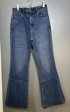 GUダークブルー ブーツカットデニム