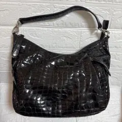 【新品】コッコフィオーレ　クロコダイル風　ハンドバッグ　型押し　エナメル