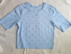 リリーブラウン　水色 　ストーン装飾 Tシャツ　Sサイズ　最終お値下げ中