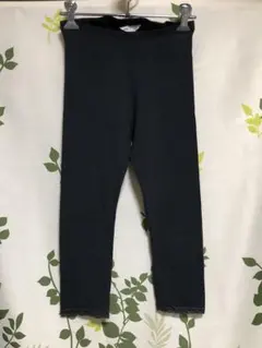 メ(^ ^)y【H&M】キッズ 裾レース レギンス 146 黒