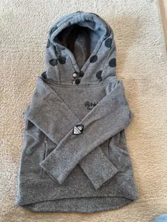 highking グレー ドット柄 フード付きパーカー