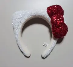 即日発送　USJ　ハローキティ　スパンコールカチューシャ　ホワイト　白