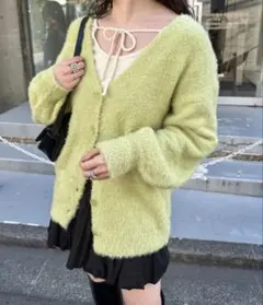 【値下げ】Kastaneニットカーディガン LARGE オレンジ レディース