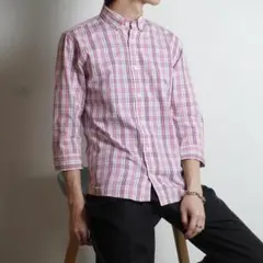 BURBERRY BLACK LABEL チェック柄 7部袖シャツ /UW333