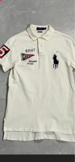 ポロラルフローレン ビッグポニー ポロシャツ ホワイト swag y2k 短丈