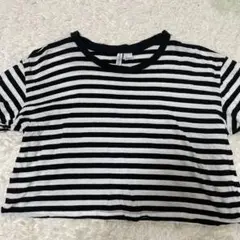 H&M Divided 黒白ストライプ Tシャツ Lサイズ