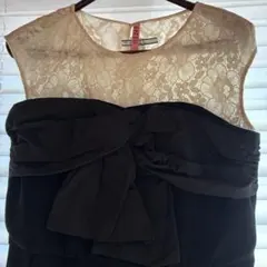 ヤマダヤ　リボン付きレースパンツワンピ