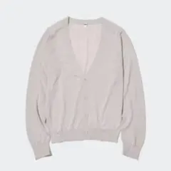 UNIQLO ライトVネックカーディガン ライトグレー レディースXLのサムネイル