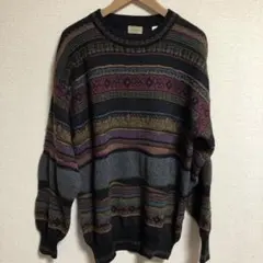 90s Saks Fifth Avenue 3Dニットセーター XL相当のサムネイル